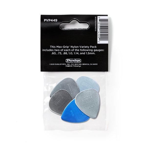 Dunlop PVP449 MAX-GRIP� NYLON STD PICK VARIETY PACK - 12 stk.